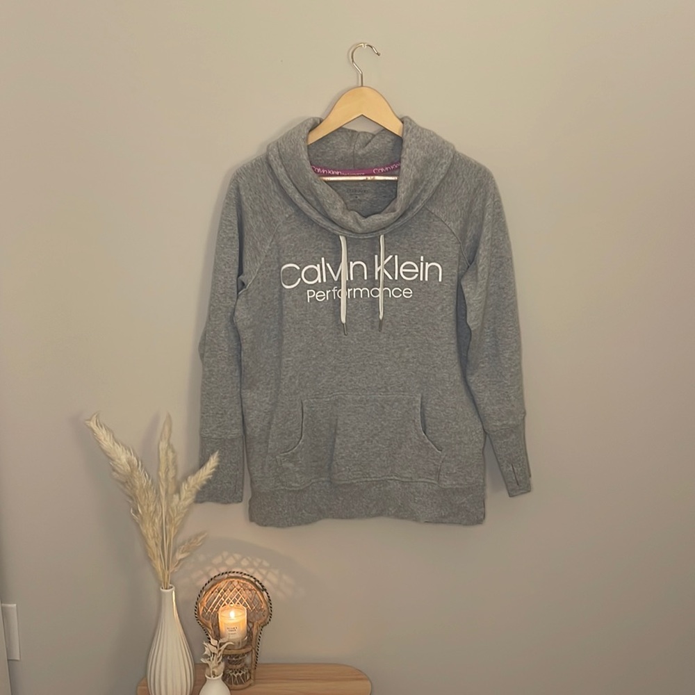 Calvin Klein Heather Gray Cowl Neck Sweatshirt